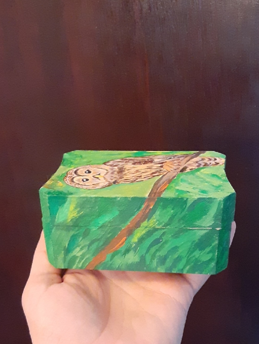 Hand-Painted Wooden Trinket Box - owl - Picture 6 of 8